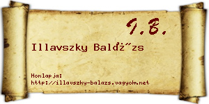 Illavszky Balázs névjegykártya